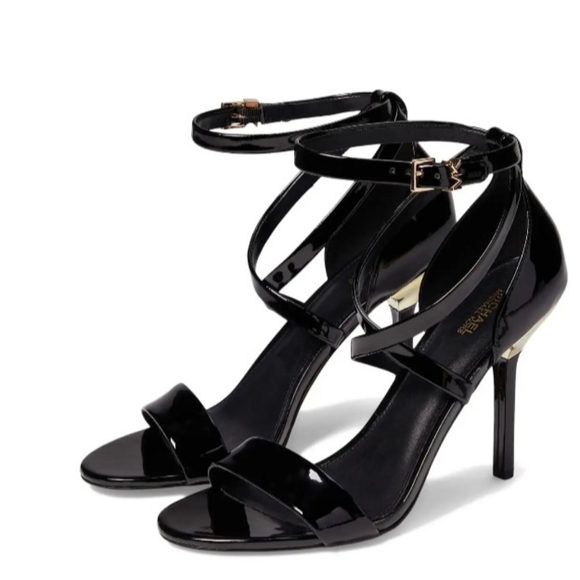 Michael Kors Astrid Black Patent Leather strappy high heel sandal NEW Size 11 - Picture 3 of 17